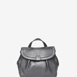 Leather shoulder bag in silver