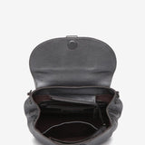 Leather shoulder bag in silver