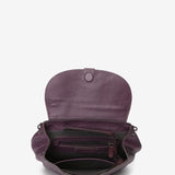 Bandolera de piel en morado