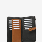 Cartera grande en piel negra