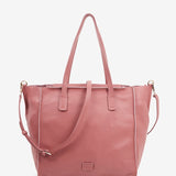 Bolso shopper grande en piel rosa