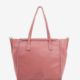 Bolso shopper grande en piel rosa