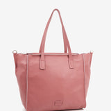 Bolso shopper grande en piel rosa