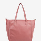 Bolso shopper grande en piel rosa