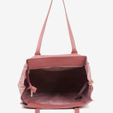 Bolso shopper grande en piel rosa