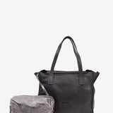 Bolso shopper pequeño en piel negra