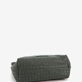 Bandolera de piel trenzada en verde