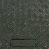 Bandolera de piel trenzada en verde