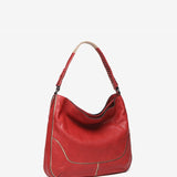 Bolso de hombro de piel en rojo