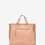 Shopper de piel trenzada en rosa