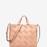 Shopper de piel trenzada en rosa