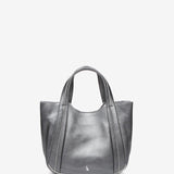 Borsa in pelle argentata