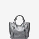 Borsa in pelle argentata