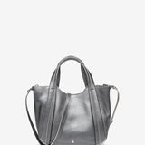 Borsa in pelle argentata