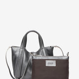 Borsa in pelle argentata