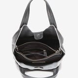 Borsa in pelle argentata