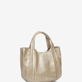 Borsa a mano in pelle dorata