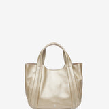 Borsa a mano in pelle dorata