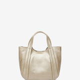 Borsa a mano in pelle dorata