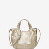 Borsa a mano in pelle dorata