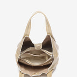 Borsa a mano in pelle dorata
