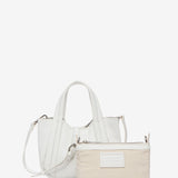Bolso de mano pequeño de piel en blanco