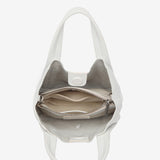Bolso de mano pequeño de piel en blanco