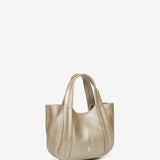 Bolso de mano pequeño de piel en dorado