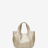 Bolso de mano pequeño de piel en dorado