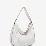 Bolso de hombro de piel en blanco