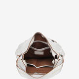 Bolso de hombro de piel en blanco
