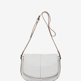 Large white leather crossbody bag