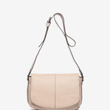 Bandolera grande de piel en beige