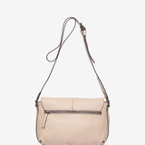 Bandolera grande de piel en beige