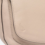 Bandolera grande de piel en beige