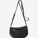 Bandolera pequeña de piel en negro