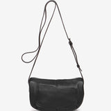 Bandolera pequeña de piel en negro