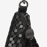 Bolso de hombro de malla metálica en negro