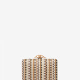 Clutch de fiesta con estampado en marrón