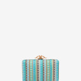 Clutch de fiesta con estampado en azul