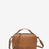 Bandolera de piel en cognac