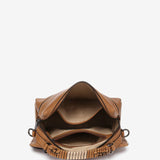 Bandolera de piel en cognac
