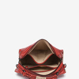Bandolera de piel en rojo