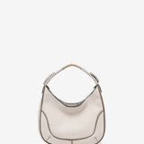 Bolso de hombro pequeño de piel en beige