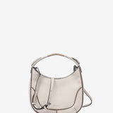 Bolso de hombro pequeño de piel en beige