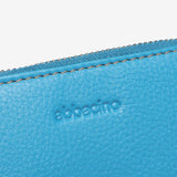 Cartera grande de piel en azul