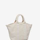 Small shopper bag in recycled materials in beige