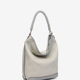 Bolso de hombro en materiales reciclados en gris