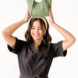 Bolso de mano pequeño de piel en verde
