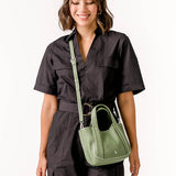 Bolso de mano pequeño de piel en verde